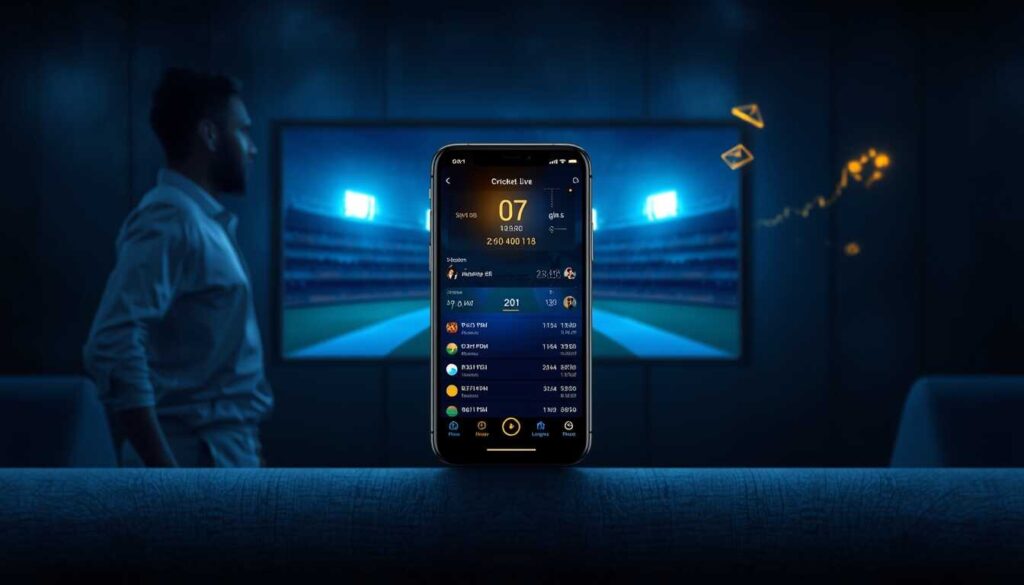 Modern Win Adda online betting app showing live cricket betting interface on smartphone