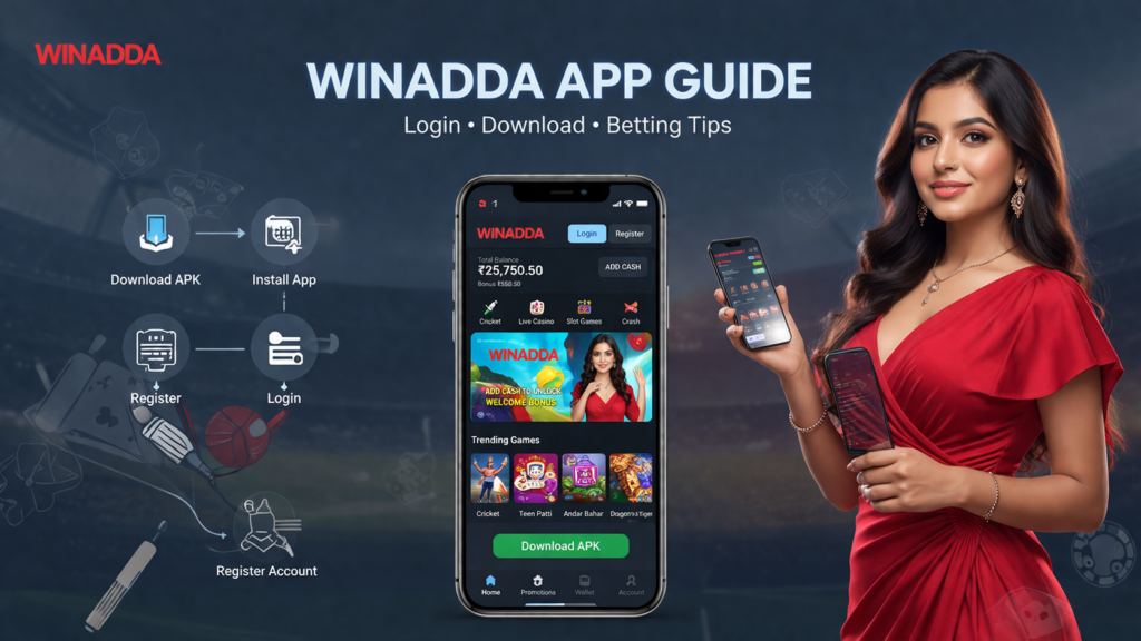 WinAdda App Guide showing online betting login process, app download steps, and expert tips for safe and smooth gameplay experience in 2026.